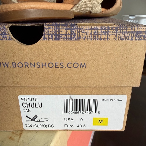 Born Tan Women's Chulu Flats with Elastic Strap. Size 9 - Picture 3 of 7